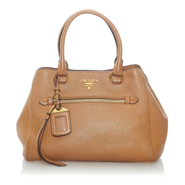 プラダ ハンドバッグ 斜め掛け ショルダーバッグ 2WAY 1BG044 ブラウン ゴールド レザー レディース PRADA 【中古】
