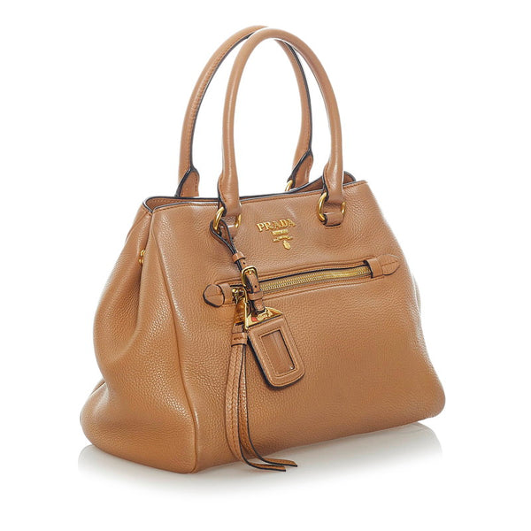 プラダ ハンドバッグ 斜め掛け ショルダーバッグ 2WAY 1BG044 ブラウン ゴールド レザー レディース PRADA 【中古】