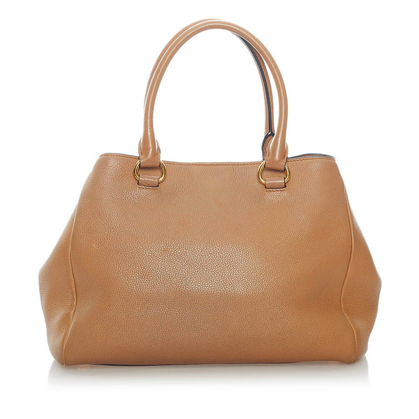 プラダ ハンドバッグ 斜め掛け ショルダーバッグ 2WAY 1BG044 ブラウン ゴールド レザー レディース PRADA 【中古】
