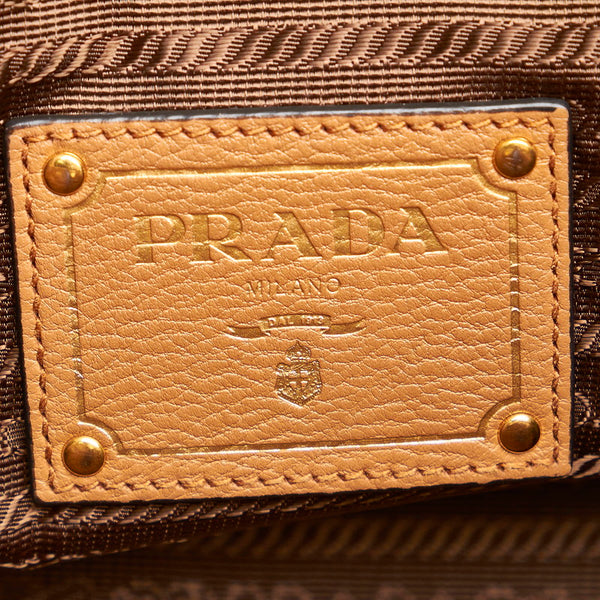 プラダ ハンドバッグ 斜め掛け ショルダーバッグ 2WAY 1BG044 ブラウン ゴールド レザー レディース PRADA 【中古】