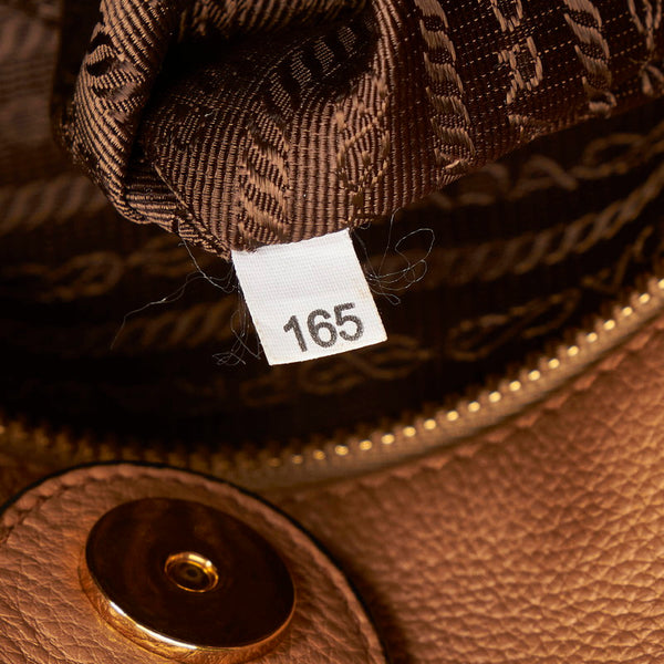 プラダ ハンドバッグ 斜め掛け ショルダーバッグ 2WAY 1BG044 ブラウン ゴールド レザー レディース PRADA 【中古】