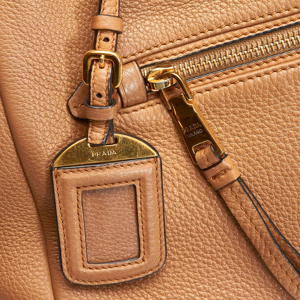 プラダ ハンドバッグ 斜め掛け ショルダーバッグ 2WAY 1BG044 ブラウン ゴールド レザー レディース PRADA 【中古】