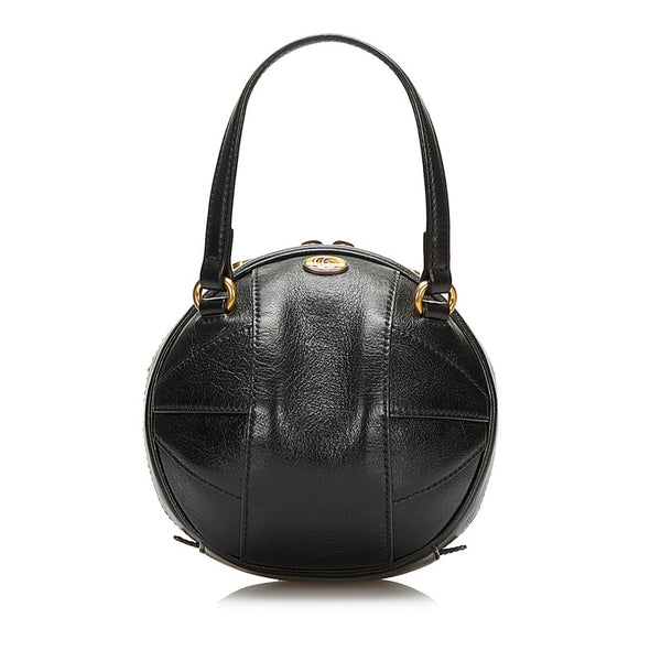 グッチ バスケットボールシェイプ ショルダーバッグ ハンドバッグ 2WAY 547855 ブラック レザー レディース GUCCI 【中古】