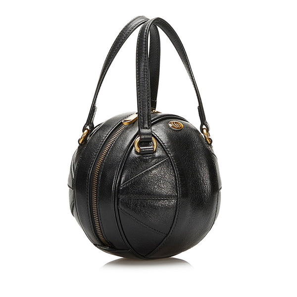 グッチ バスケットボールシェイプ ショルダーバッグ ハンドバッグ 2WAY 547855 ブラック レザー レディース GUCCI 【中古】