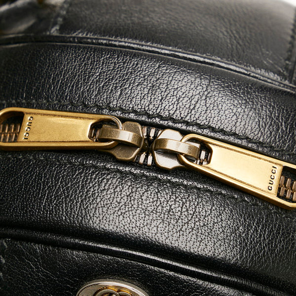 グッチ バスケットボールシェイプ ショルダーバッグ ハンドバッグ 2WAY 547855 ブラック レザー レディース GUCCI 【中古】