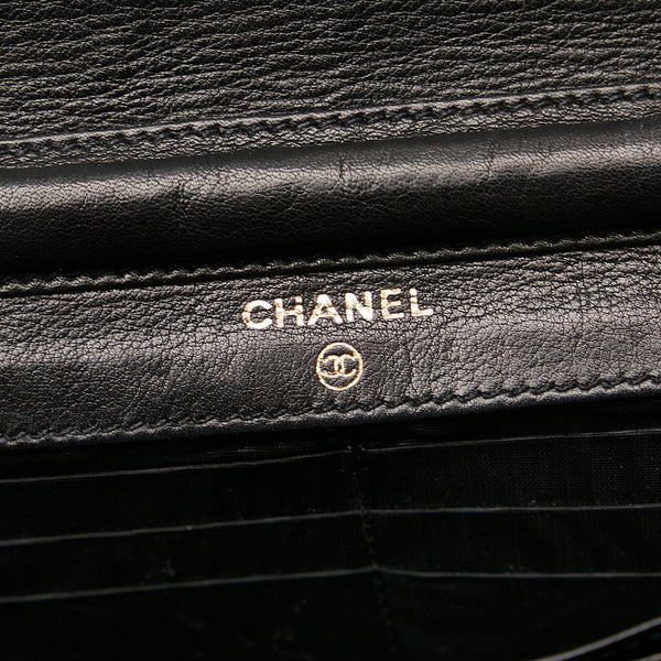 シャネル ココマーク チェーン ショルダーバッグ  ウォレット ブラック キャビアスキン レディース CHANEL 【中古】