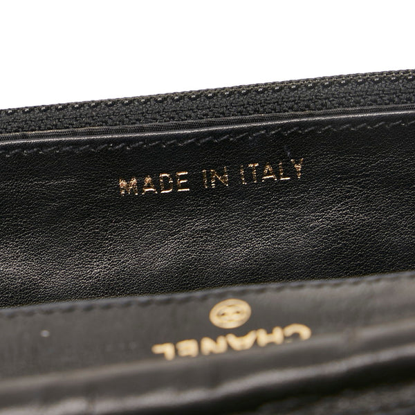 シャネル ココマーク チェーン ショルダーバッグ  ウォレット ブラック キャビアスキン レディース CHANEL 【中古】