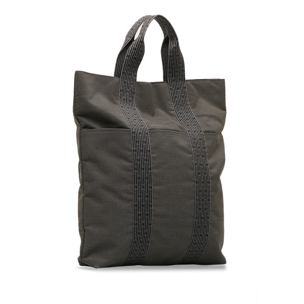 エルメス エールライン カバス トートバッグ グレー キャンバス レディース HERMES 【中古】