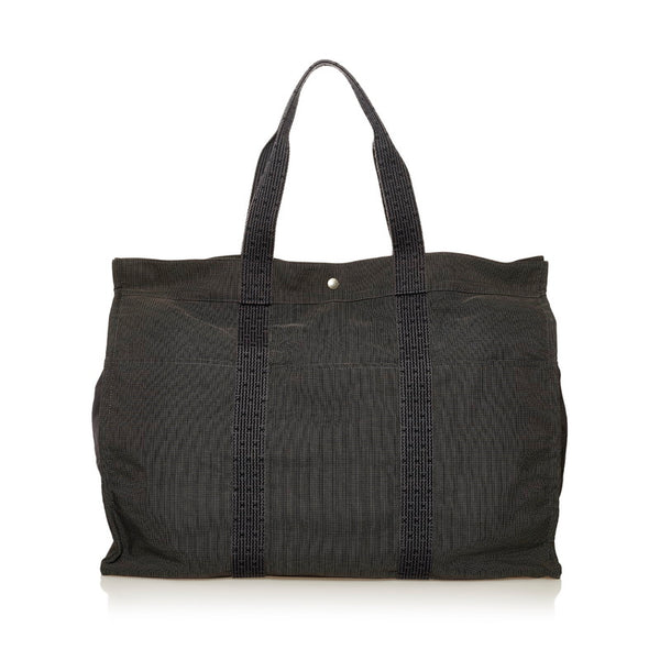 エルメス エールライン TGM トートバッグ ボストンバッグ トラベルバッグ 旅行バッグ  グレー キャンバス レディース HERMES 【中古】
