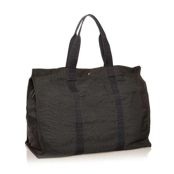 エルメス エールライン TGM トートバッグ ボストンバッグ トラベルバッグ 旅行バッグ  グレー キャンバス レディース HERMES 【中古】