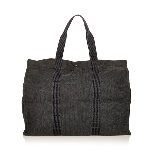 エルメス エールライン TGM トートバッグ ボストンバッグ トラベルバッグ 旅行バッグ  グレー キャンバス レディース HERMES 【中古】