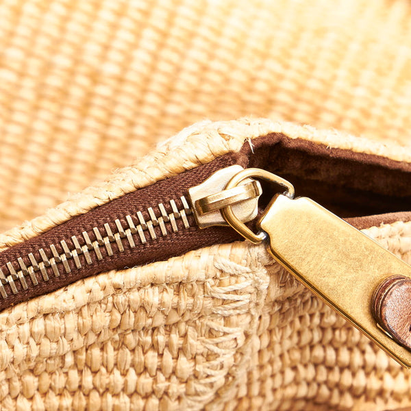 サンローラン かごバッグ トートバッグ ベージュ ラフィア レザー レディース SAINT LAURENT 【中古】