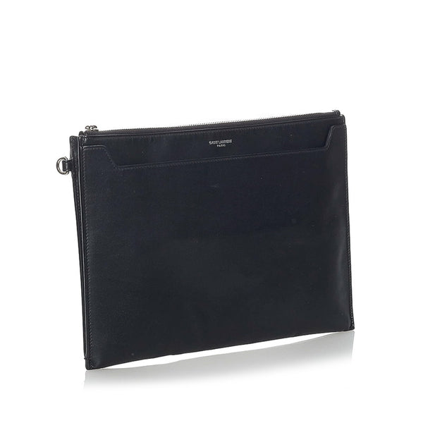 サンローラン ブラック レザー クラッチバッグ メンズ SAINT LAURENT 【中古】