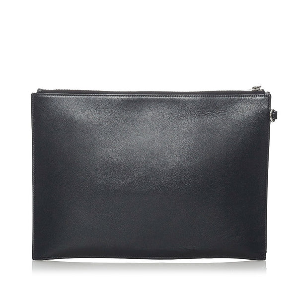 サンローラン ブラック レザー クラッチバッグ メンズ SAINT LAURENT 【中古】