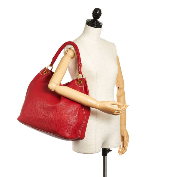 プラダ ワンショルダー BR4712 レッド FUOCO レザー レディース PRADA 【中古】