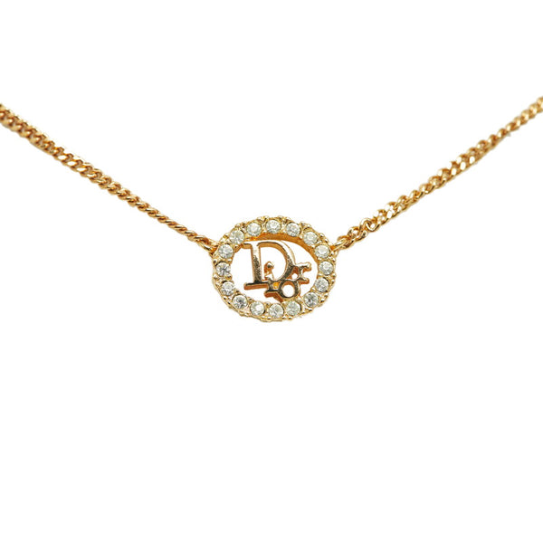 ディオール ロゴ ネックレス ゴールド メッキ レディース Dior 【中古】