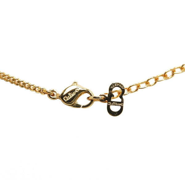 ディオール ロゴ ネックレス ゴールド メッキ レディース Dior 【中古】