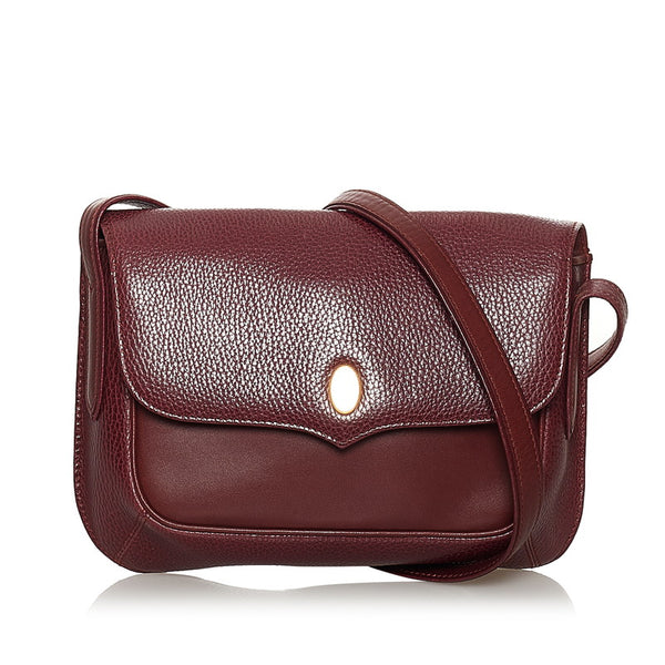 カルティエ マスト ボルドー ワインレッド レザー 斜めがけ ショルダー レディース CARTIER 【中古】