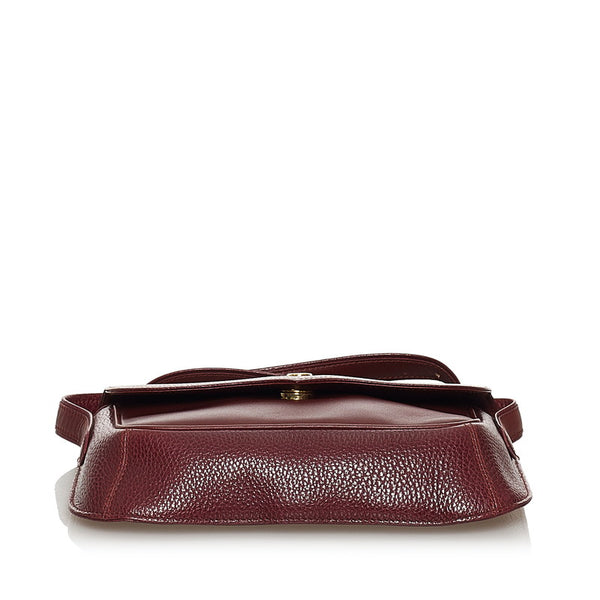 カルティエ マスト ボルドー ワインレッド レザー 斜めがけ ショルダー レディース CARTIER 【中古】