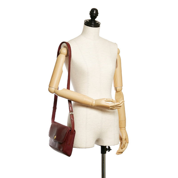 カルティエ マスト ボルドー ワインレッド レザー 斜めがけ ショルダー レディース CARTIER 【中古】