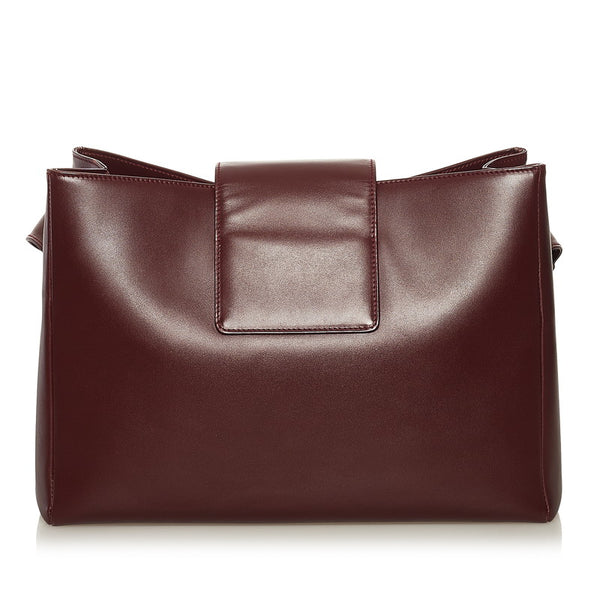 カルティエ マストライン ショルダーバッグ ボルドー レザー レディース CARTIER 【中古】