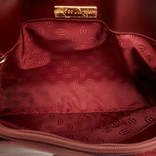 カルティエ マストライン ショルダーバッグ ボルドー レザー レディース CARTIER 【中古】