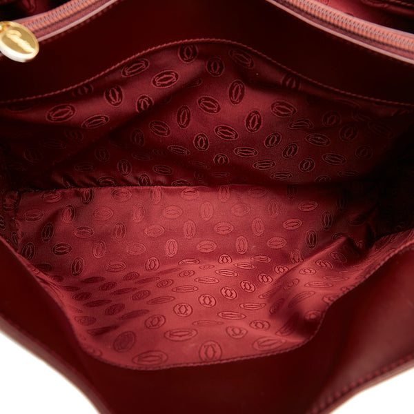 カルティエ マストライン ショルダーバッグ ボルドー レザー レディース CARTIER 【中古】