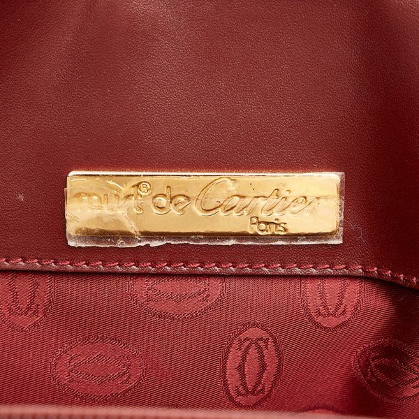 カルティエ マストライン ショルダーバッグ ボルドー レザー レディース CARTIER 【中古】