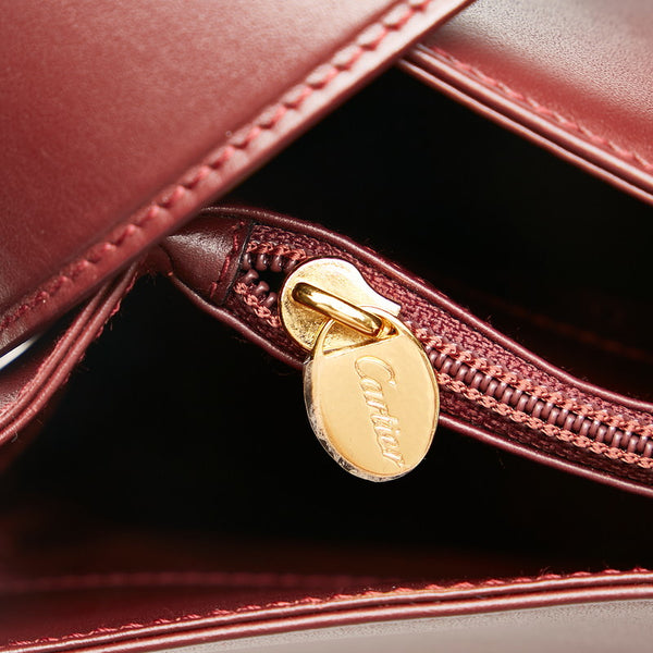 カルティエ マストライン ショルダーバッグ ボルドー レザー レディース CARTIER 【中古】