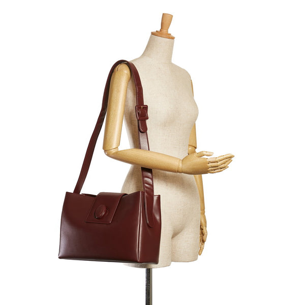 カルティエ マストライン ショルダーバッグ ボルドー レザー レディース CARTIER 【中古】