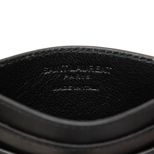 サンローラン カードケース 名刺入れ 375946 ブラック レザー メンズ SAINT LAURENT 【中古】