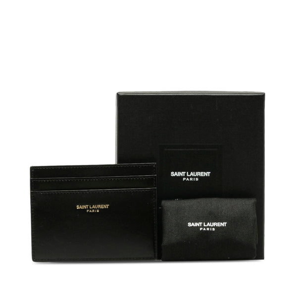サンローラン カードケース 名刺入れ 375946 ブラック レザー メンズ SAINT LAURENT 【中古】