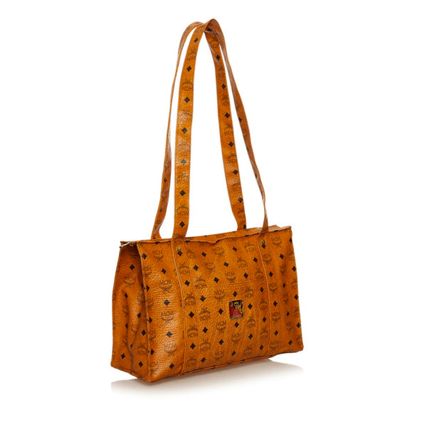 エム シー エム ヴィセトス ブラウン PVC レザー トートバッグ レディース MCM 【中古】