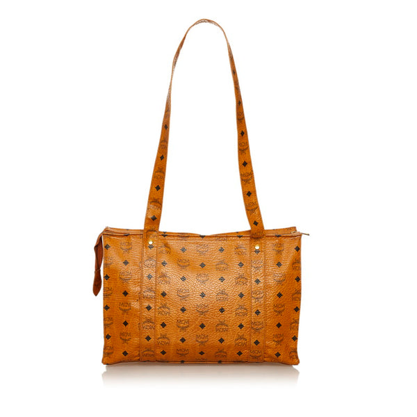 エム シー エム ヴィセトス ブラウン PVC レザー トートバッグ レディース MCM 【中古】