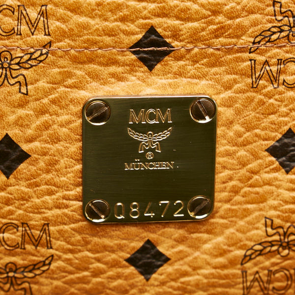 エム シー エム ヴィセトス ブラウン PVC レザー トートバッグ レディース MCM 【中古】