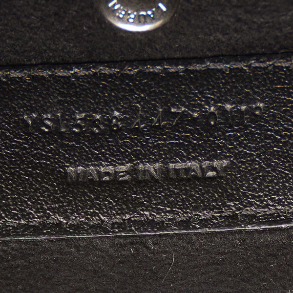 サンローラン テディ チェーン ショルダーバッグ ネイビー レザー レディース SAINT LAURENT 【中古】