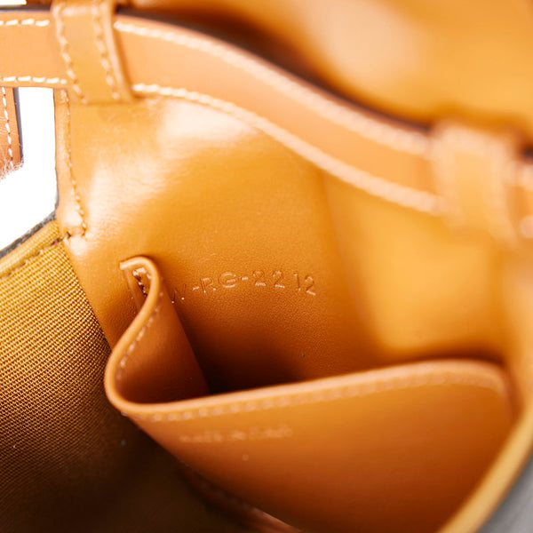 セリーヌ ミニトリオンフ 斜め掛け ショルダーバッグ ショルダーポシェット ブラック ブラウン PVC レザー レディース CELINE 【中古】