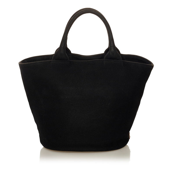 プラダ カナパ ファブリック ハンドバッグ ショルダーバッグ 2WAY ブラック キャンバス レディース PRADA 【中古】