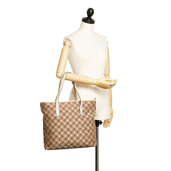 サルヴァトーレフェラガモ ガンチーニ トートバッグ AU 21 2812 ベージュ キャンバス レザー レディース Salvatore Ferragamo 【中古】