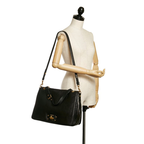 ミュウミュウ ハンドバッグ ショルダーバッグ 2WAY ブラック レザー レディース MIUMIU 【中古】