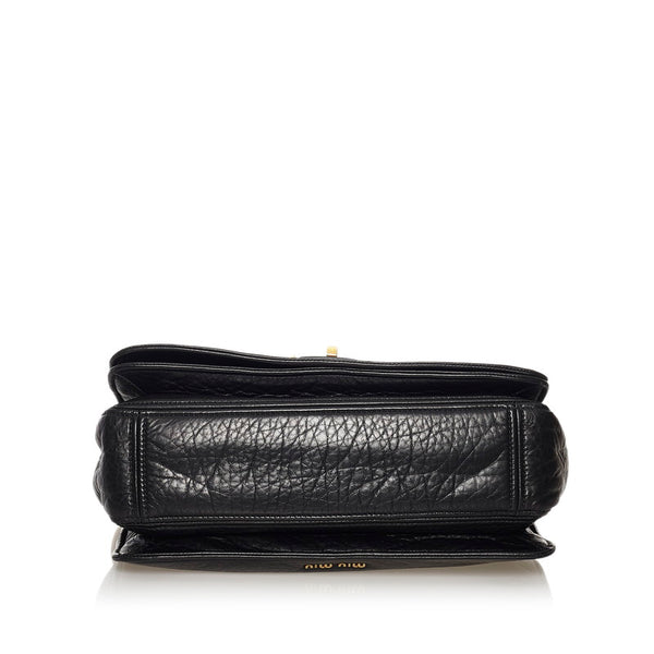ミュウミュウ ハンドバッグ ショルダーバッグ 2WAY ブラック レザー レディース MIUMIU 【中古】