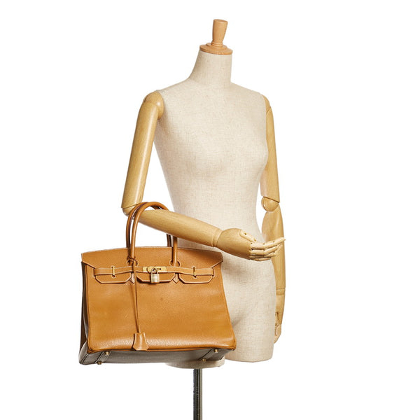 エルメス バーキン 35 ゴールド金具 ハンドバッグ ナチュラル アルデンヌ レディース HERMES 【中古】