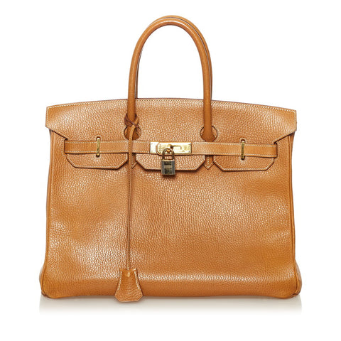 エルメス バーキン 35 ゴールド金具 ハンドバッグ ナチュラル アルデンヌ レディース HERMES 【中古】