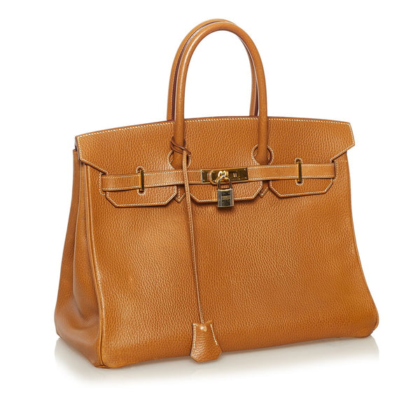 エルメス バーキン 35 ゴールド金具 ハンドバッグ ナチュラル アルデンヌ レディース HERMES 【中古】