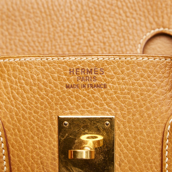 エルメス バーキン 35 ゴールド金具 ハンドバッグ ナチュラル アルデンヌ レディース HERMES 【中古】