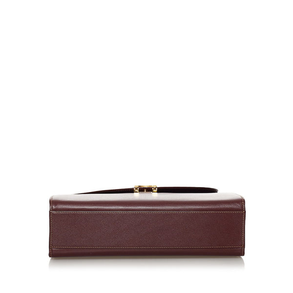 カルティエ マスト ハンドバッグ ボルドー レザー レディース CARTIER 【中古】