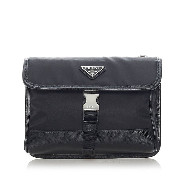 プラダ フォンケース ショルダーバッグ 2ZH108 ネロ ナイロン レザー メンズ PRADA 【中古】