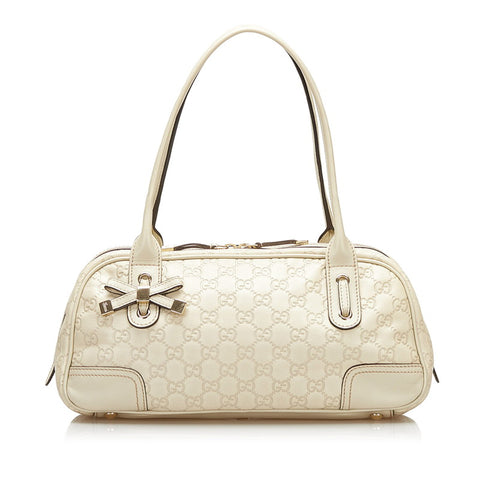 グッチ グッチシマ プリンシー ハンドバッグ 161720 ベージュ レザー レディース GUCCI 【中古】