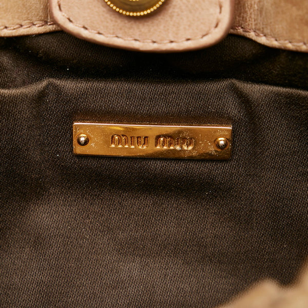 ミュウミュウ ハンドバッグ ショルダーバッグ 2WAY ベージュ レザー レディース MIUMIU 【中古】