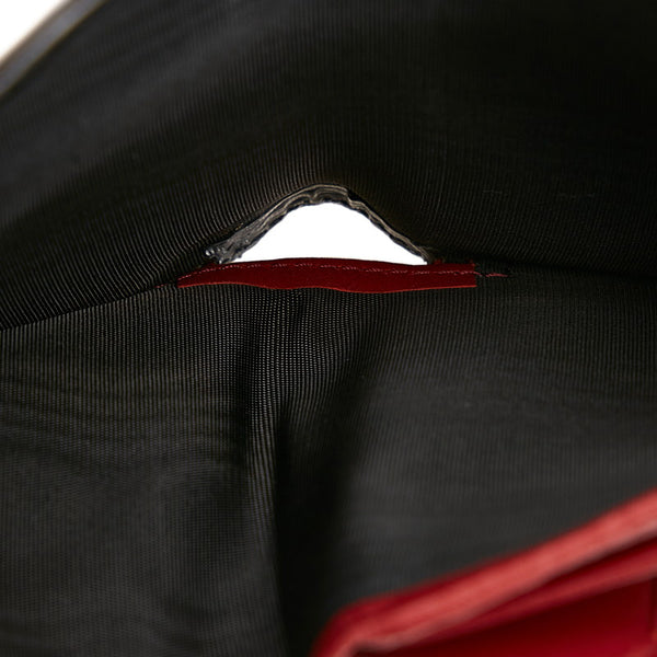 サルヴァトーレフェラガモ ガンチーニ 二つ折り財布 JL-66 0804 ブラック　レッド レザー メンズ Salvatore Ferragamo 【中古】